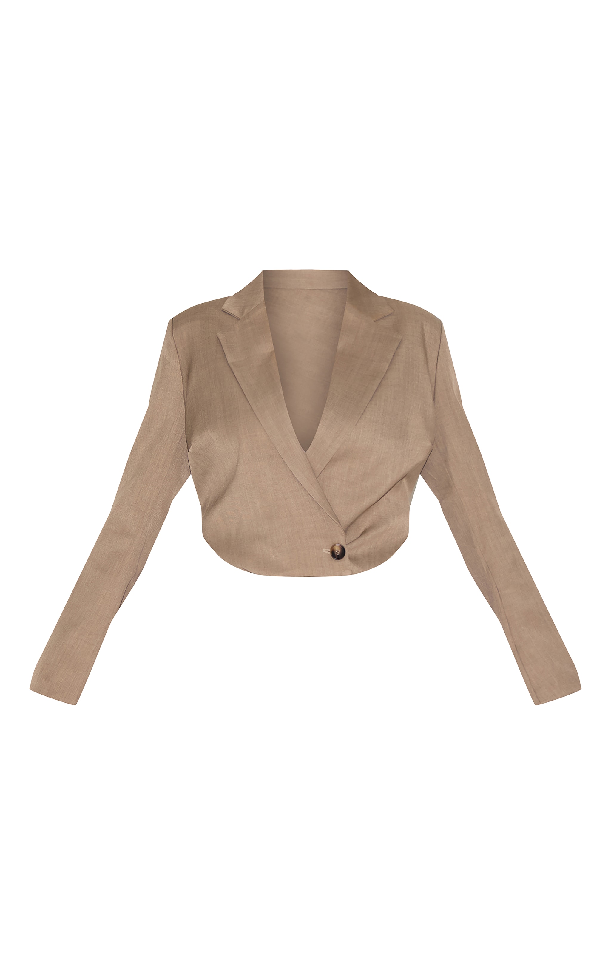 Plus Grey Pointed Hem Cropped Blazer image 5