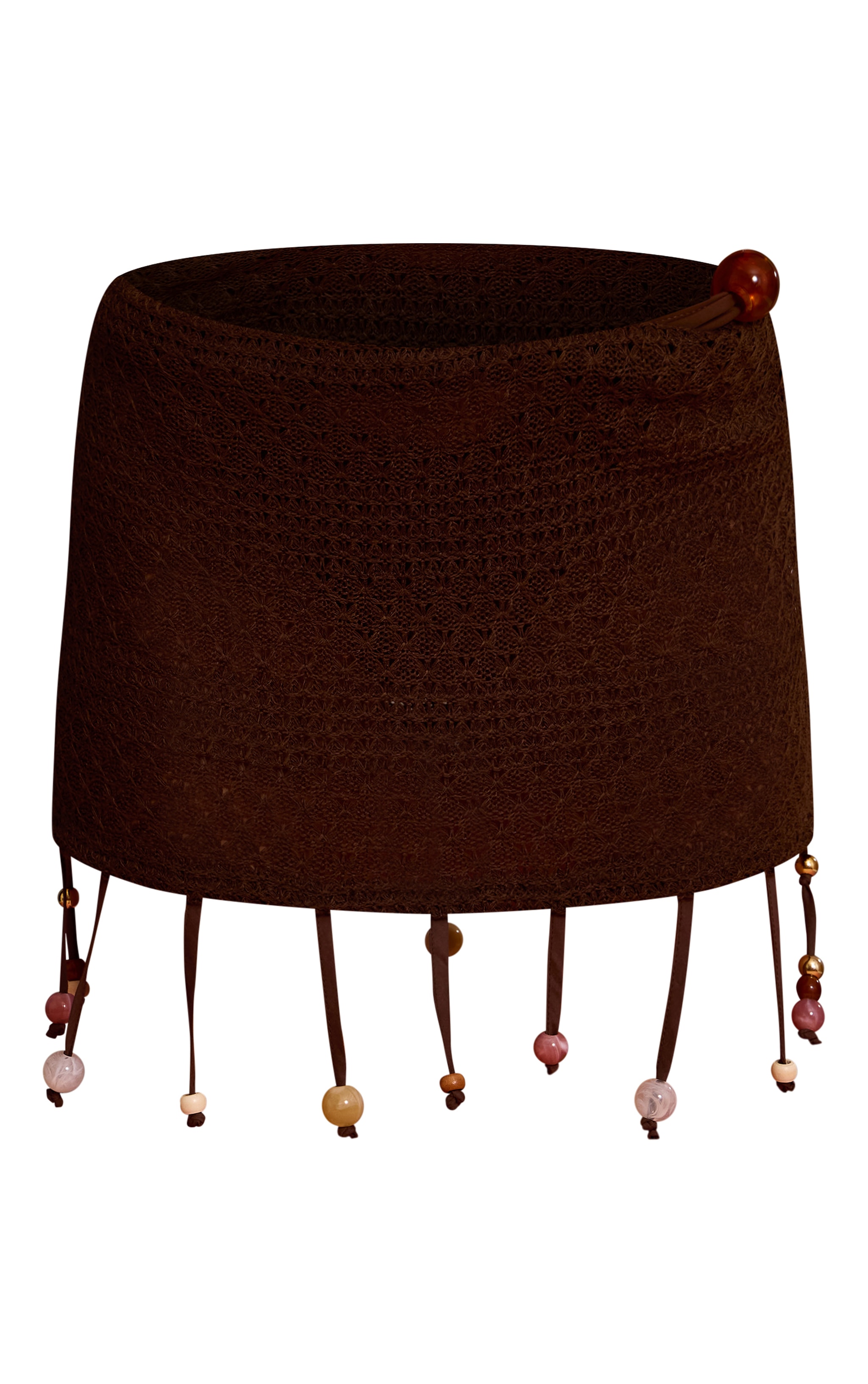 Chocolate Crochet Tassel Bead Trim Mini Beach Skirt image 6