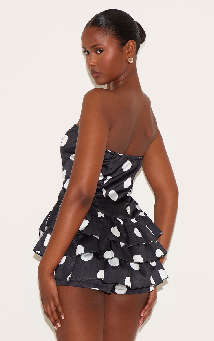 Black Polka Dot Rara Skort Woven Playsuit image 2