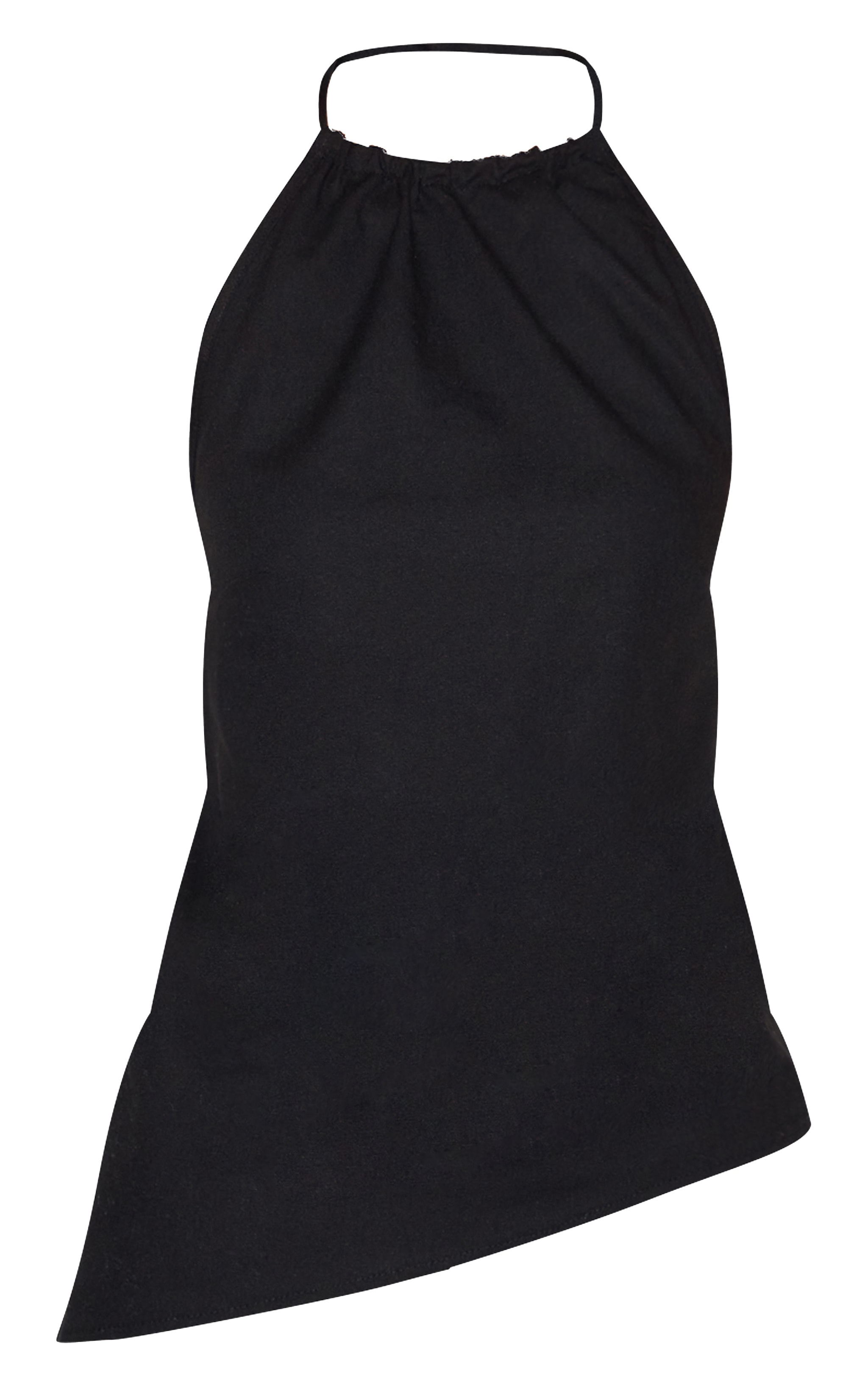 Black Asymmetric Hem Long Top image 5
