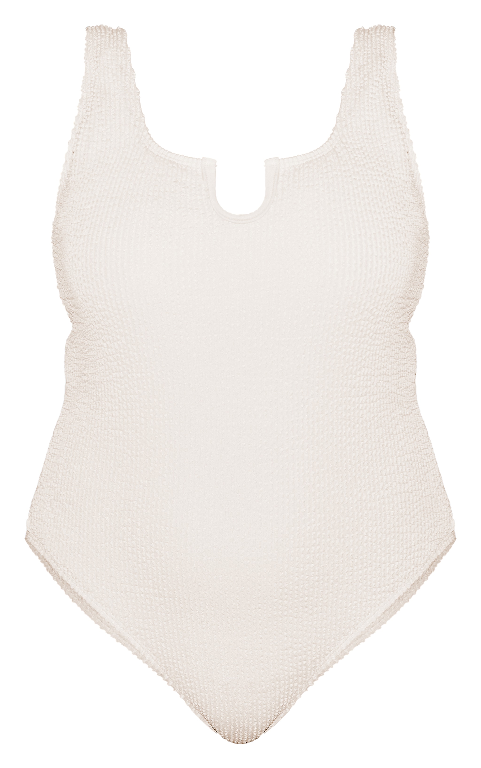 Plus Cream Crinkle Scoop Back Swimsuit image 1