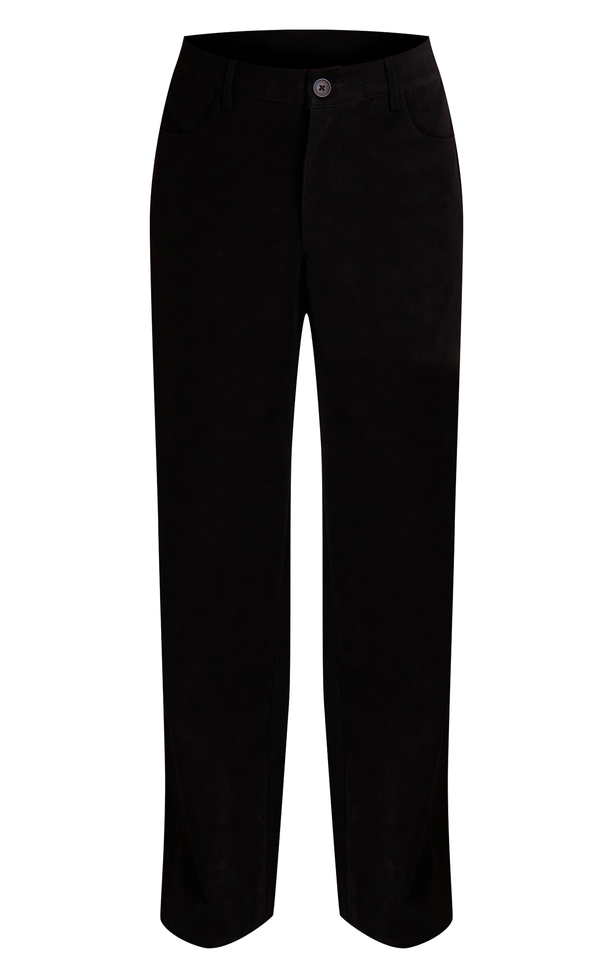 Black Washed Faux Leather Wide Leg Pants image 5