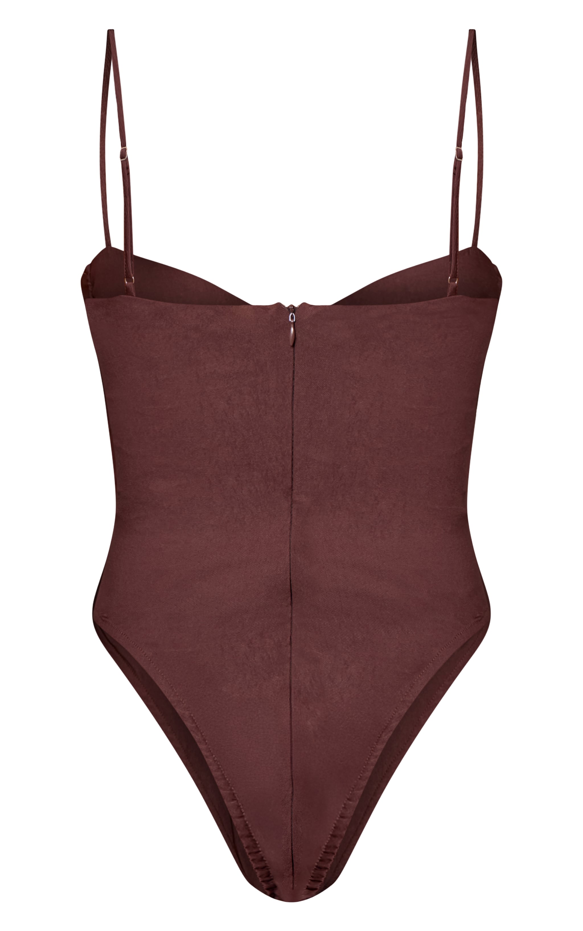 Dark Chocolate Woven Stretch Strappy Bodysuit image 6