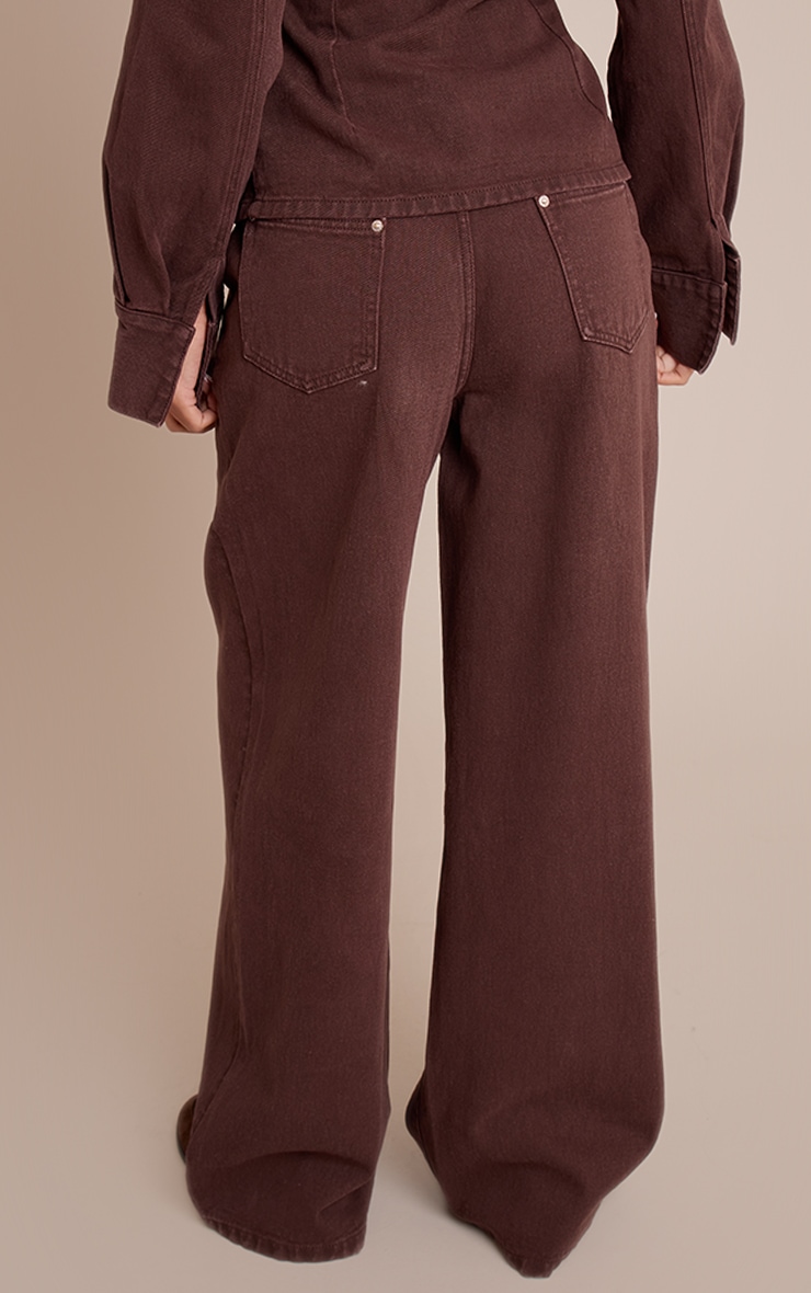 Tall Chocolate High Waisted Wide Leg Jeans image 3