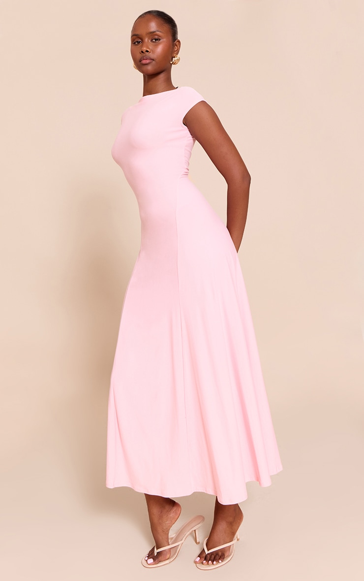 Pink Asymmetric Panelled Floaty Maxi Dress image 3