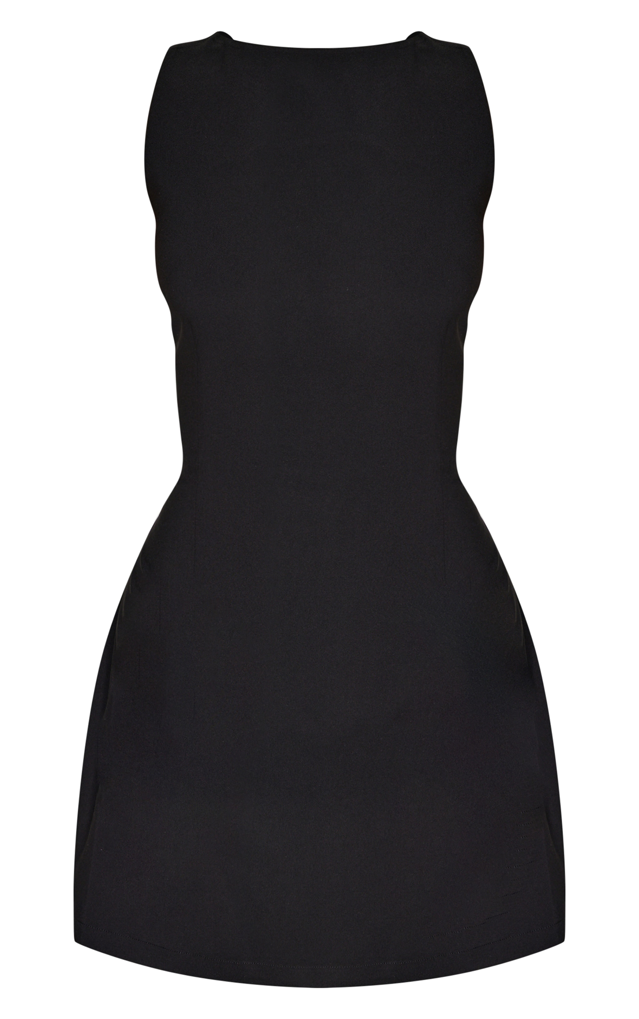 Petite Black Woven Open Back Mini Dress image 5