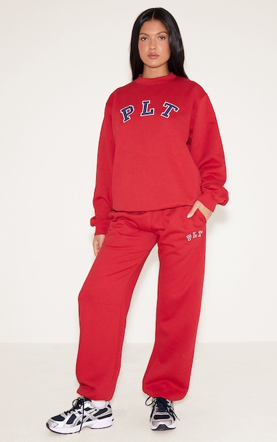 Red Logo Cuffed Sweatpants