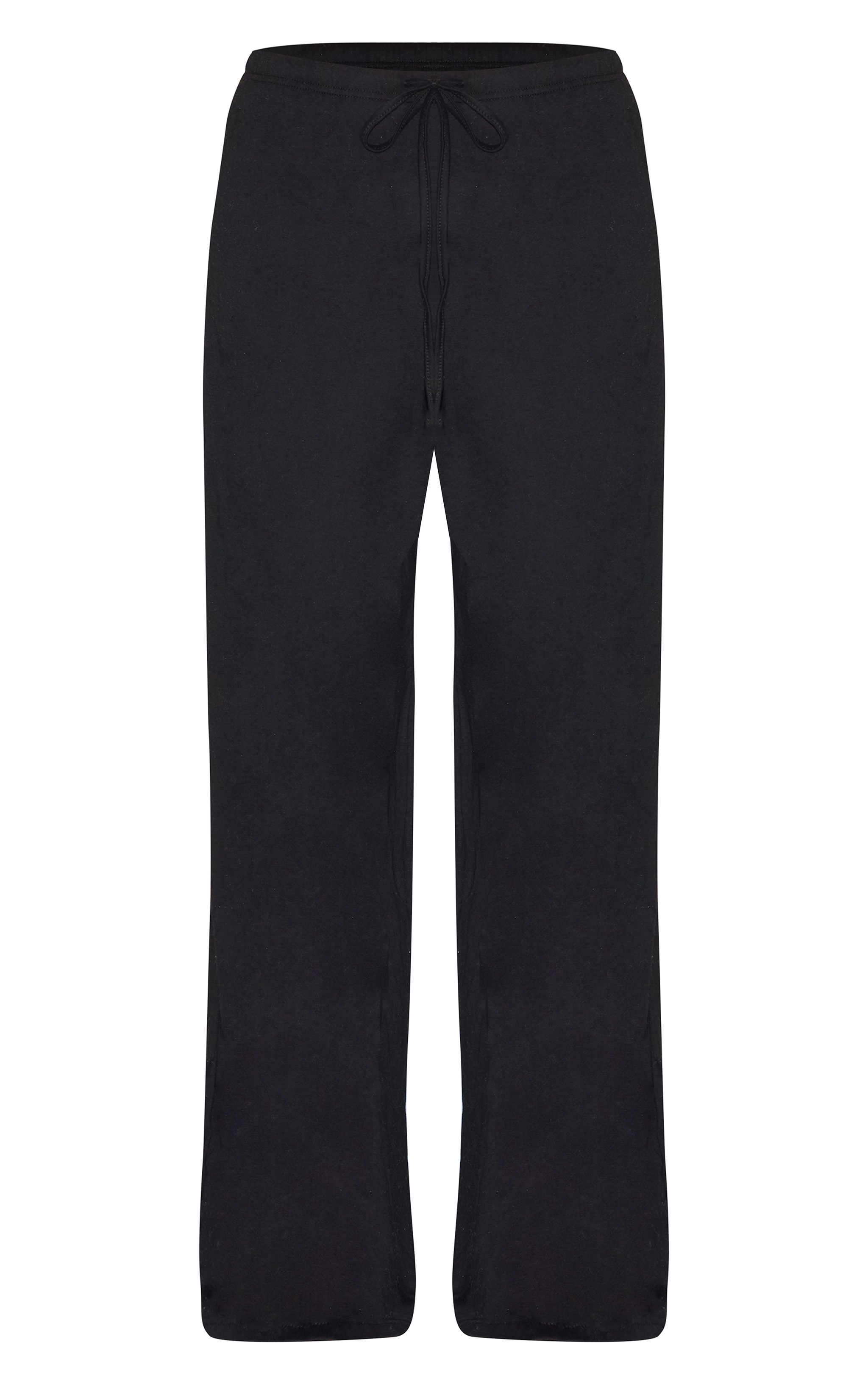 Black Cotton Wide Leg Pants image 5