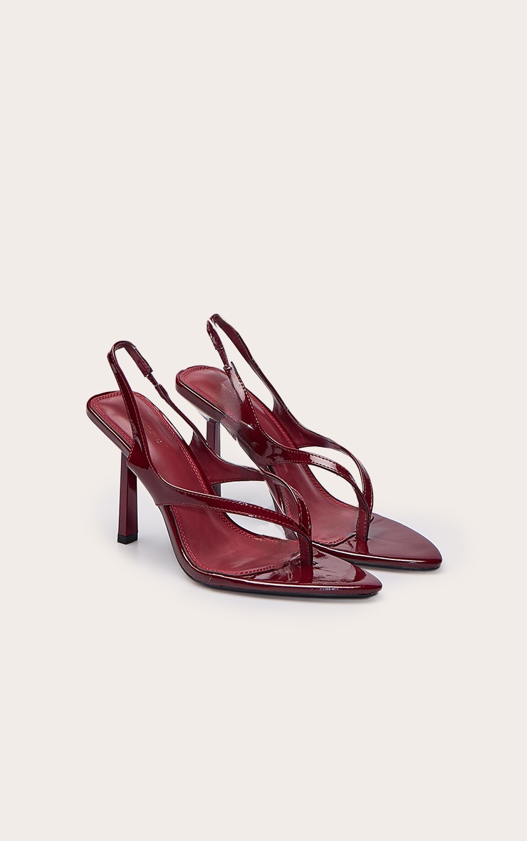 Plum Toe Thong Almond Toe High Heeled Sandals image 3