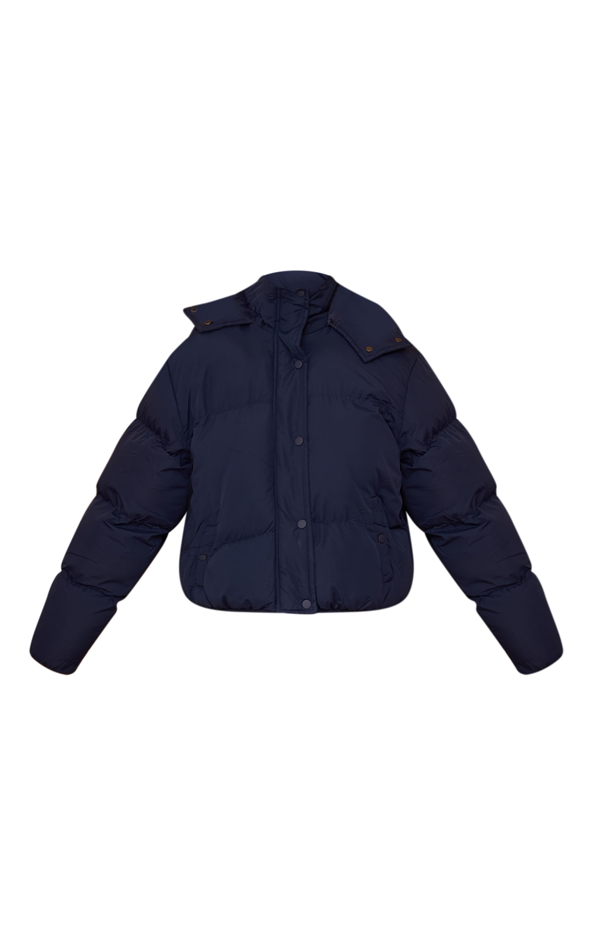 Navy Hooded Puffer Coat image 5