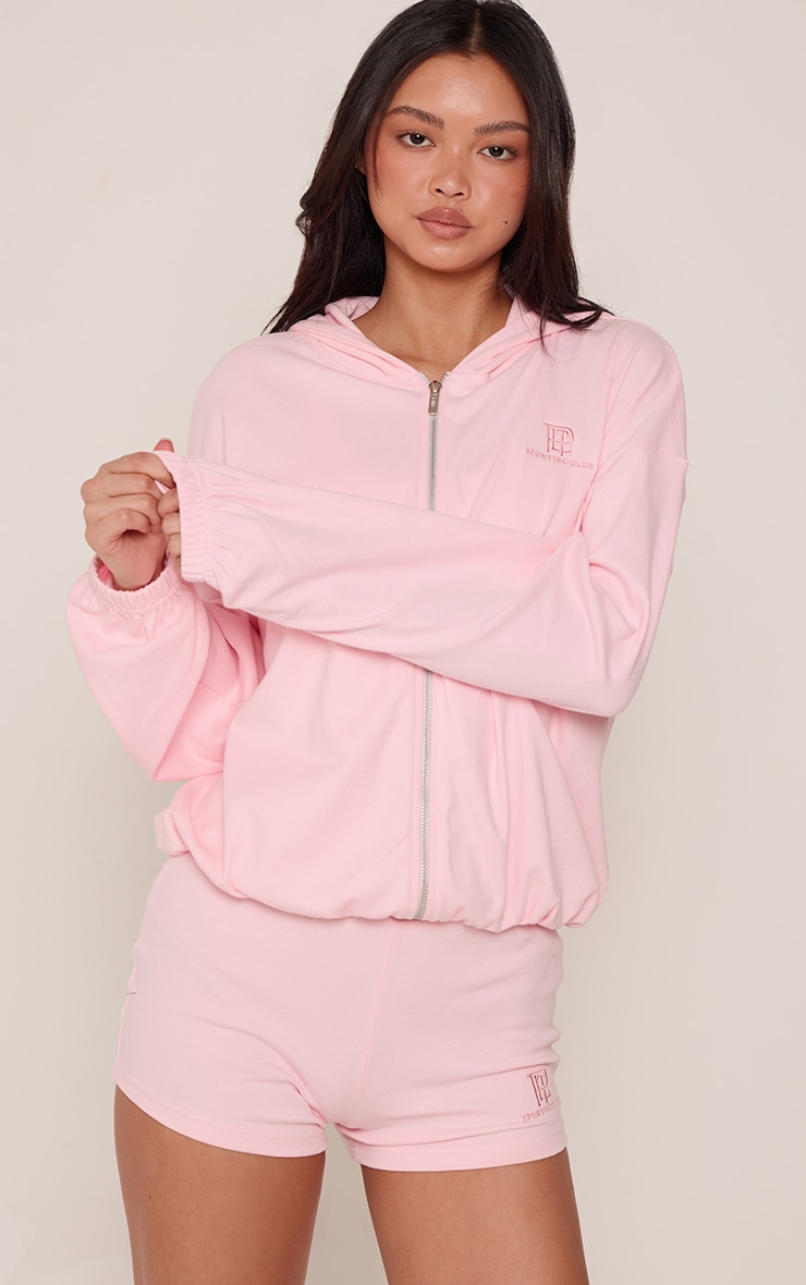 Pink Super Soft PLT Embroidered Zip Up Jacket