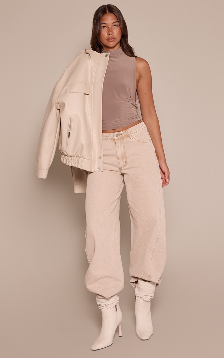 Mushroom Double Layered Slinky  Side Cut Out Long Top  image 3