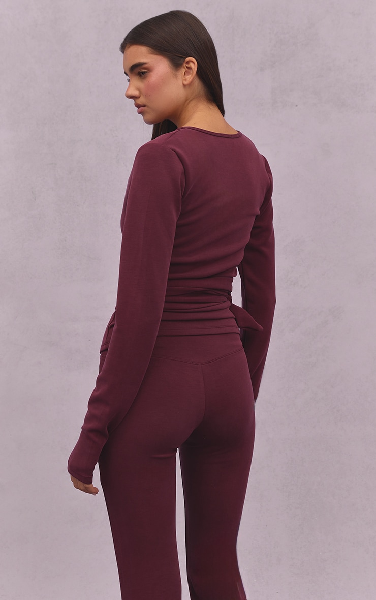 Plum Super Soft Wrap Top image 2