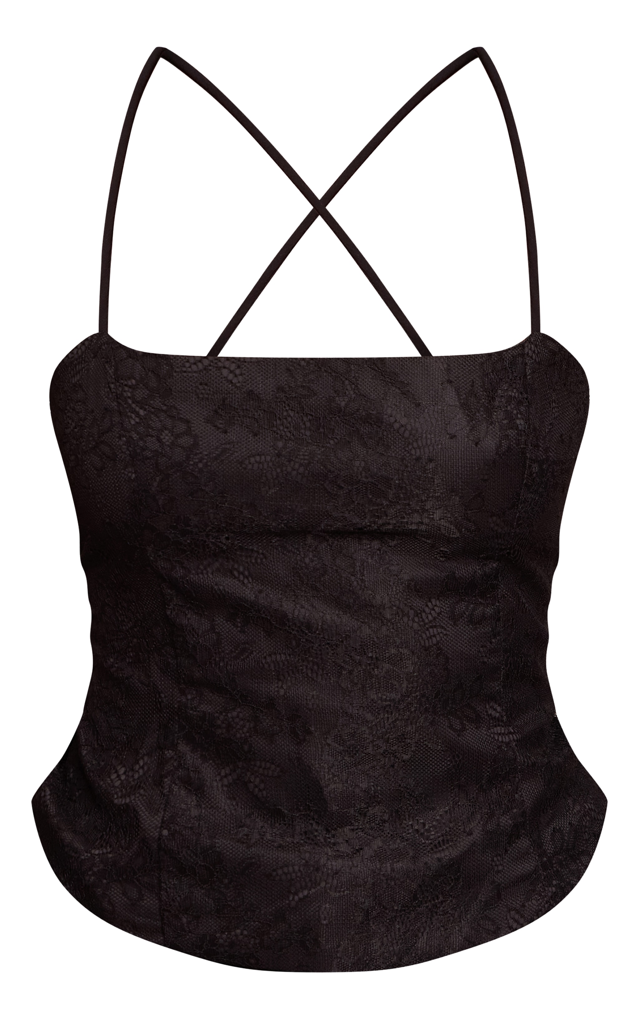 Corset en dentelle noire à bretelles fines image 5