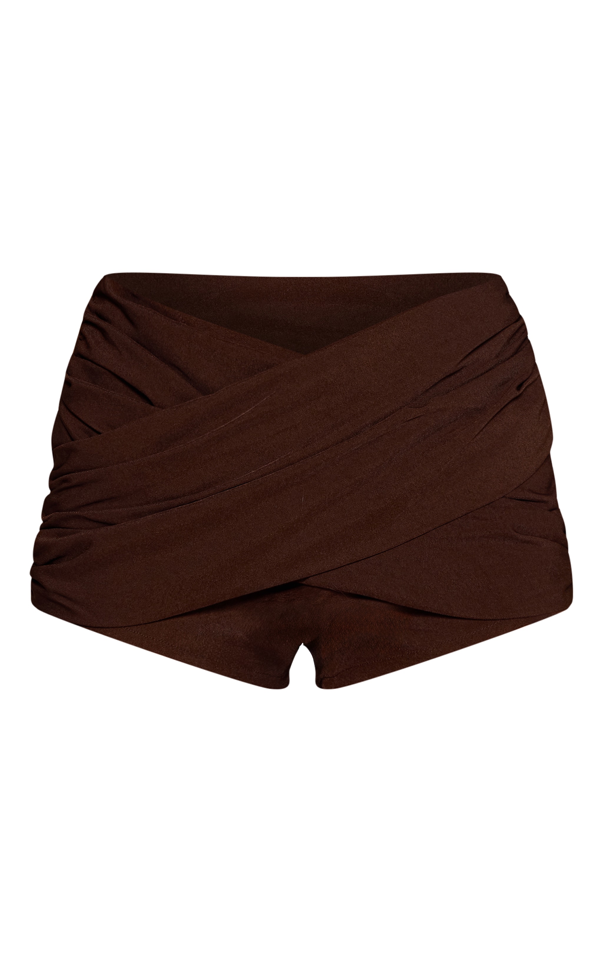 Brown Twist Detail Shorts image 6