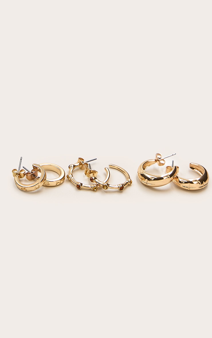 Topaz Studded Mini Hoop Earring Multipack image 3