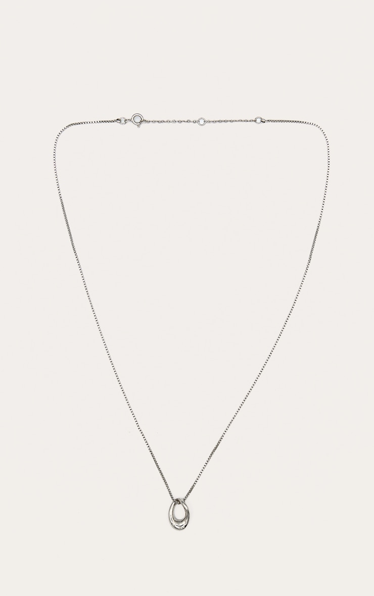 Silver Twist Cut Out Pendant Necklace image 2