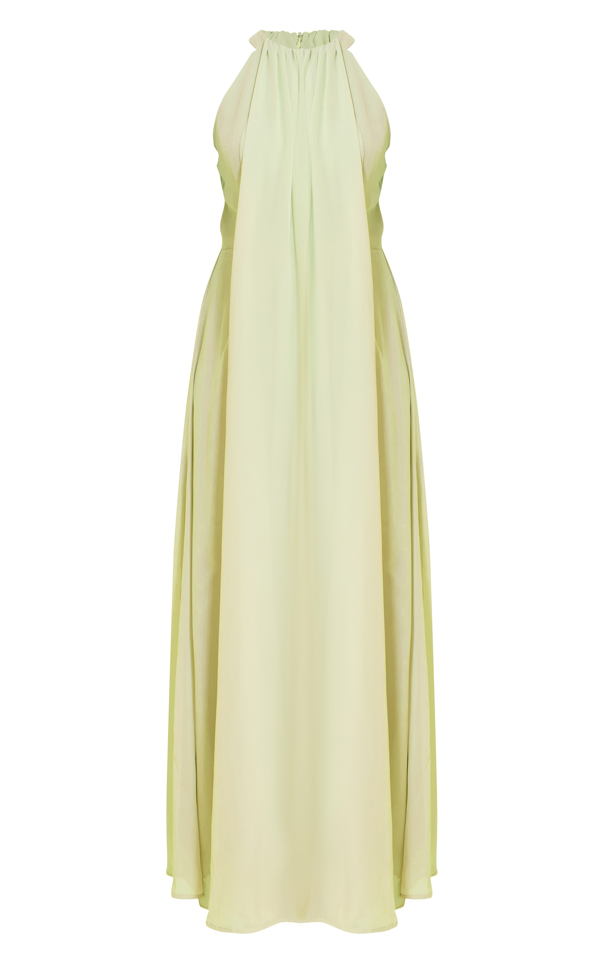 Lime Chiffon Extreme Pleated Maxi Dress image 5