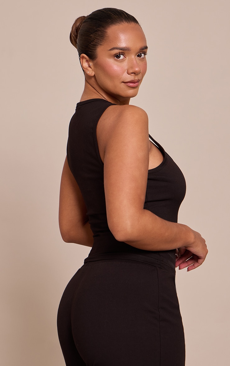 Shape Black Scoop Neck Vest Top image 2