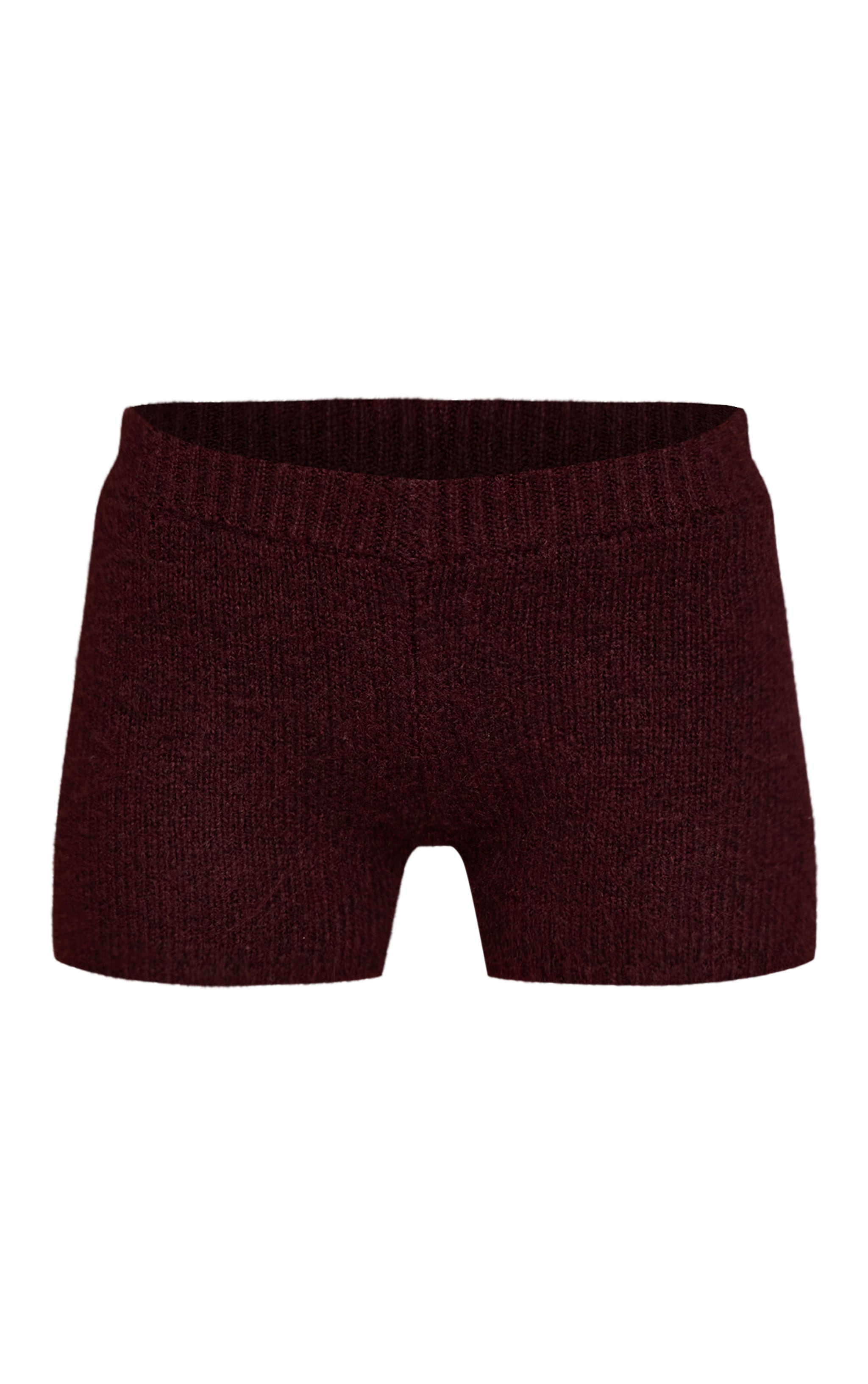 Mini short en maille tricot brossée prune image 6