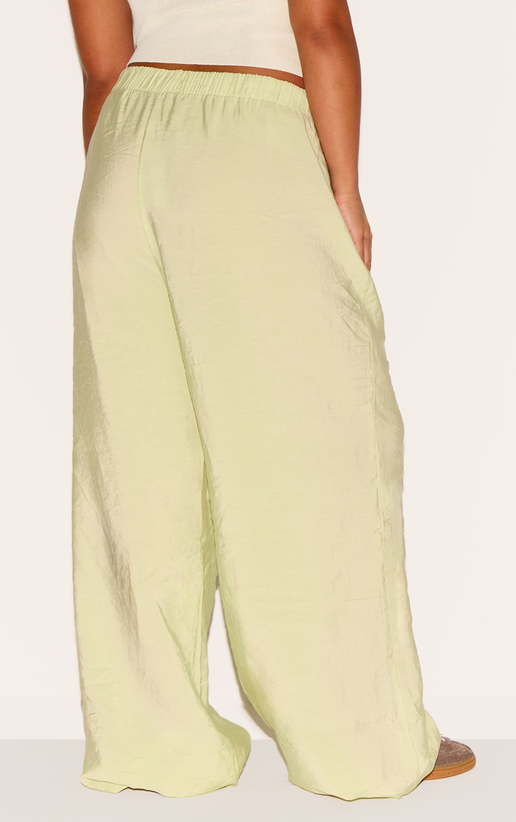 Plus Clay Peached Woven Elasticated Waist Straight Leg Pants image 3