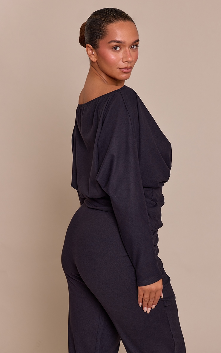 Shape Black Soft Touch Ruched Bust Detail Top image 2