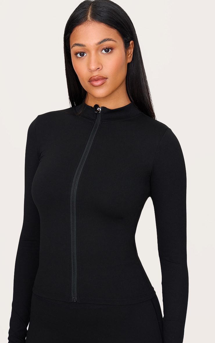 Tall Black Basic Sculpt Zip Jacket image 4
