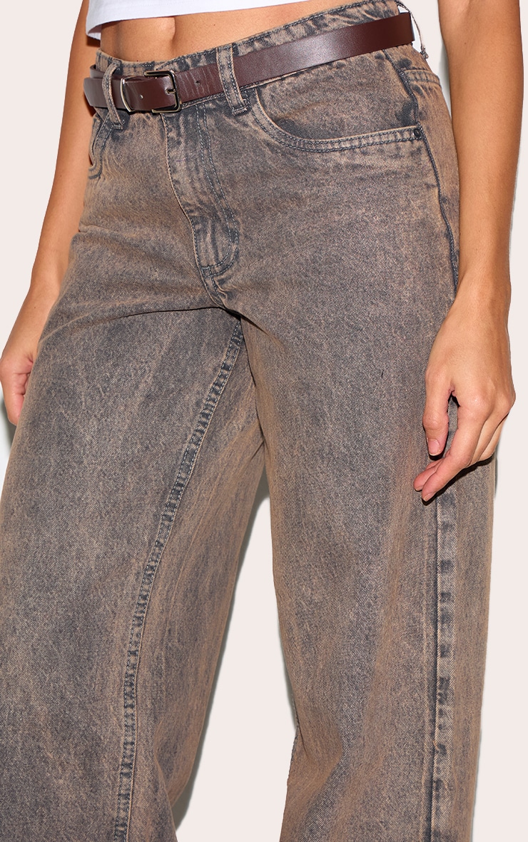 Vintage Brown Low Waist Wide Leg Jeans image 4