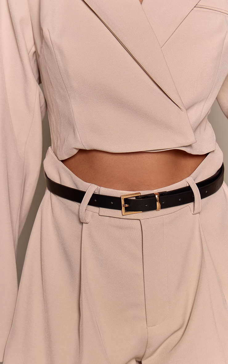 Cream Blazer Belt Detail Romper image 4
