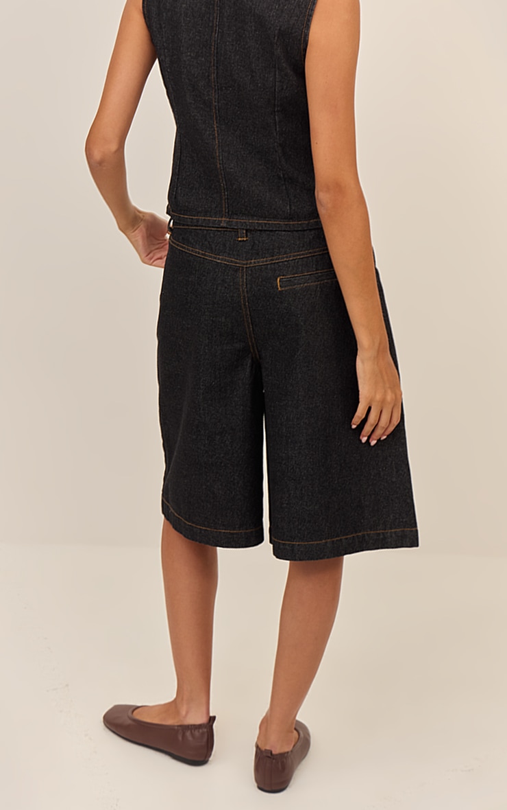 Jort long en jean indigo foncé délavé image 3