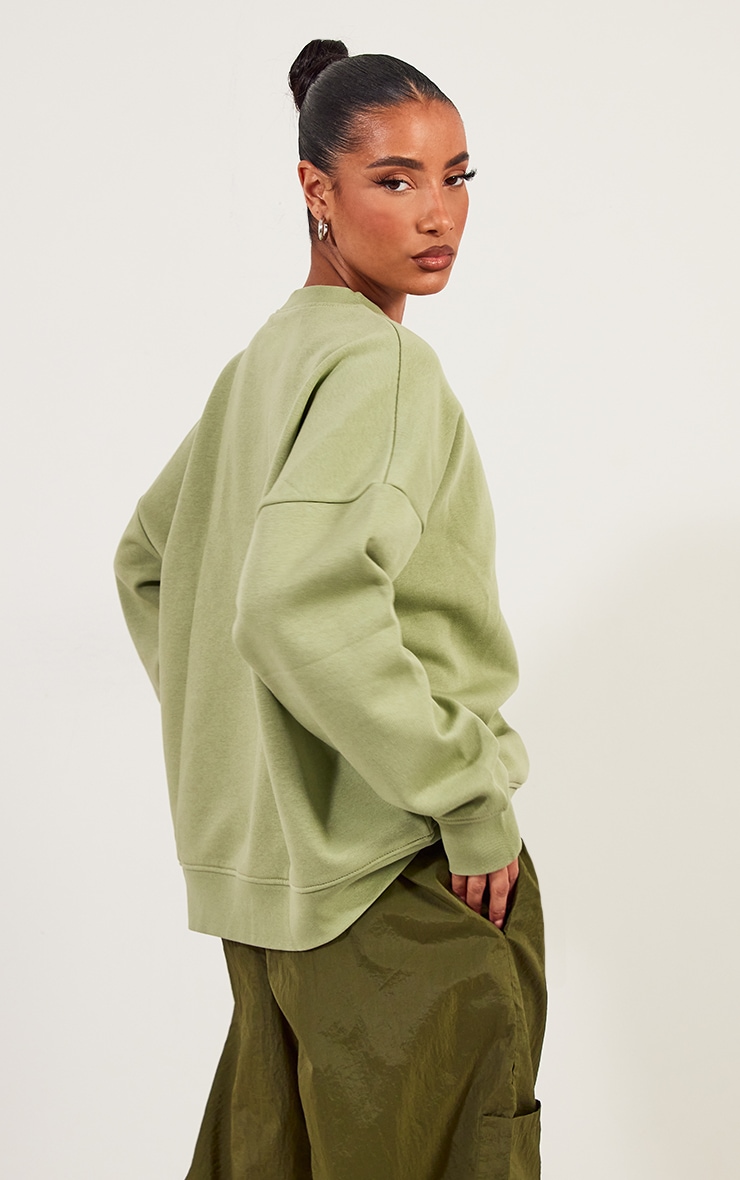 Khaki Oversized Sweat image 2