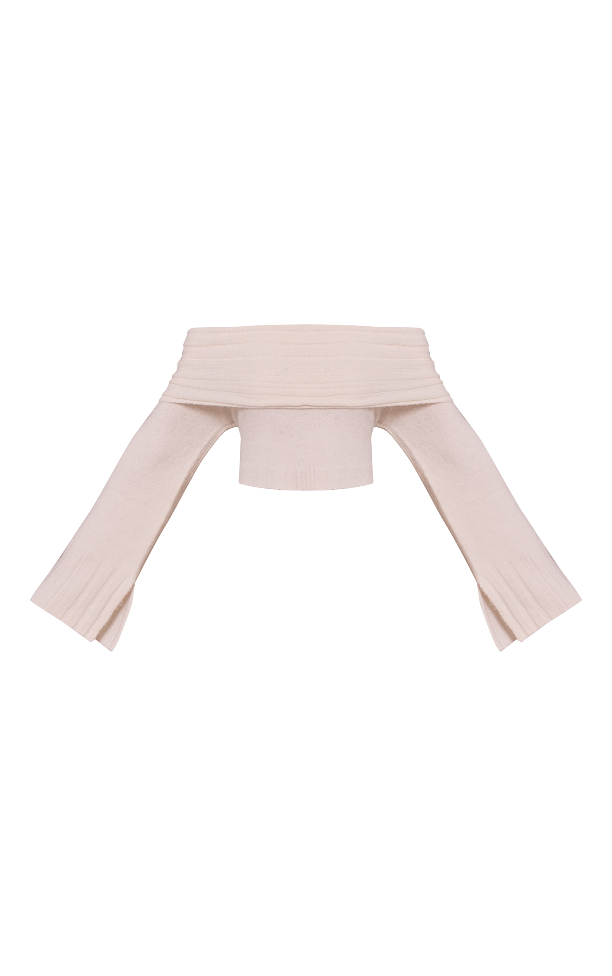 Cream Rib Soft Knit Bardot Top image 5