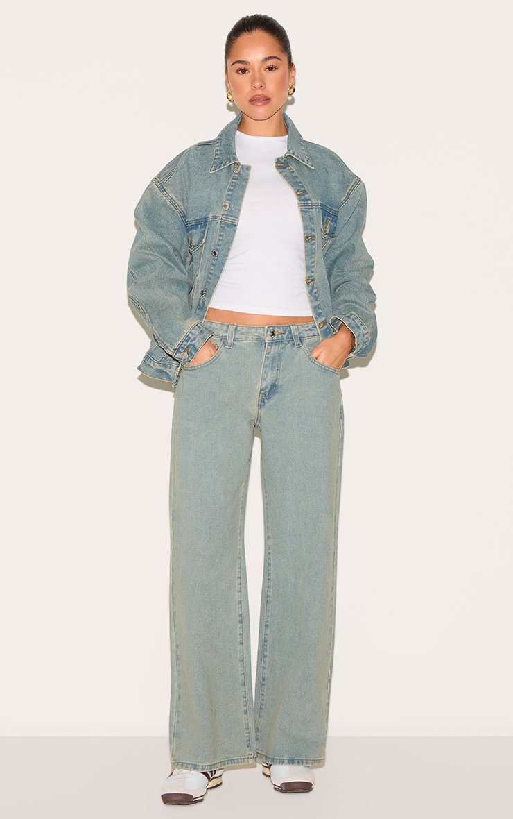 Vintage Blue Oversized Classic Denim Jacket image 3