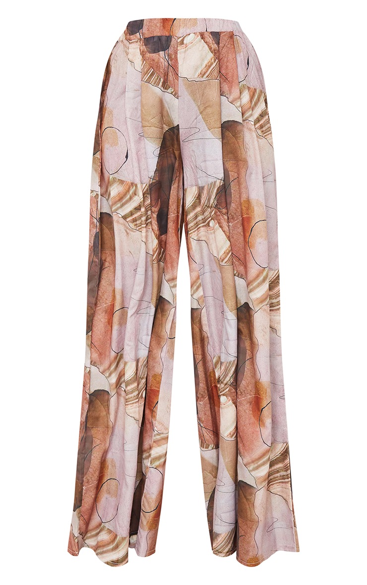 Sand Abstract Print Palazzo Pants image 4