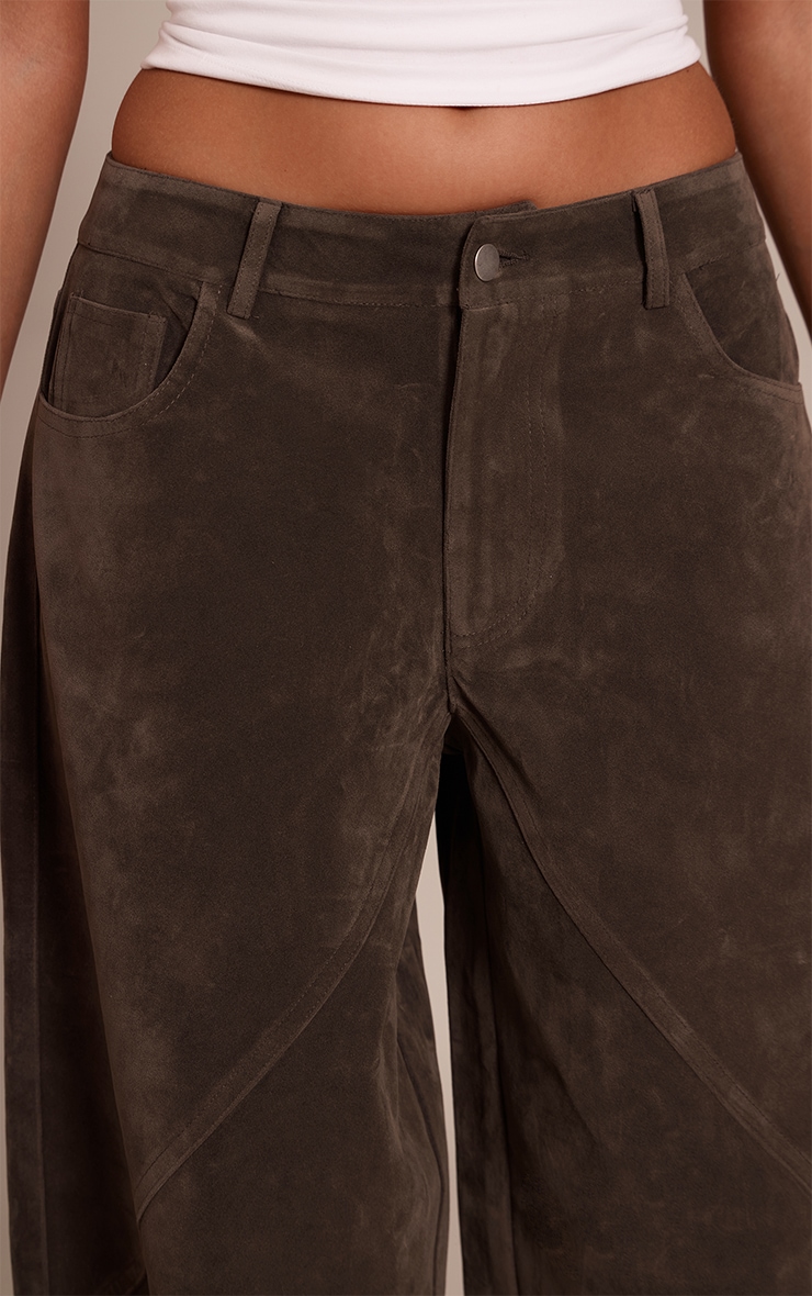 Dark Khaki Faux Suede Cargo Pants image 4