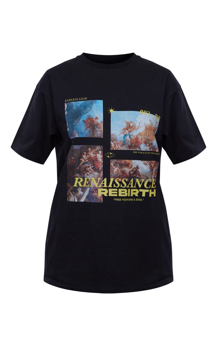 T-shirt noir imprimé Renaissance Rebirth image 5