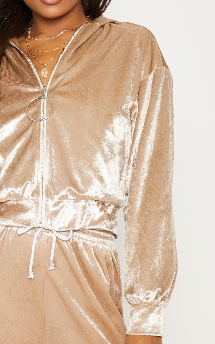 velvet crop hoodie