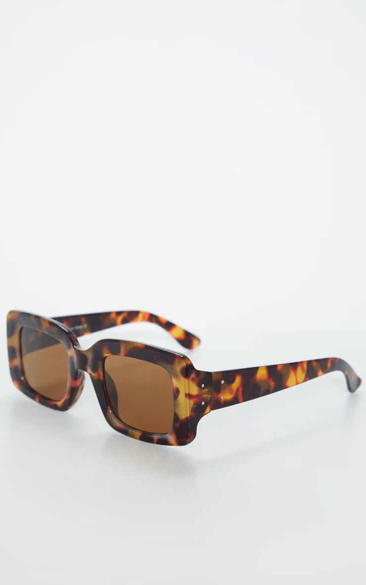 Tortoiseshell Rectangle Thick Frame Sunglasses image 3