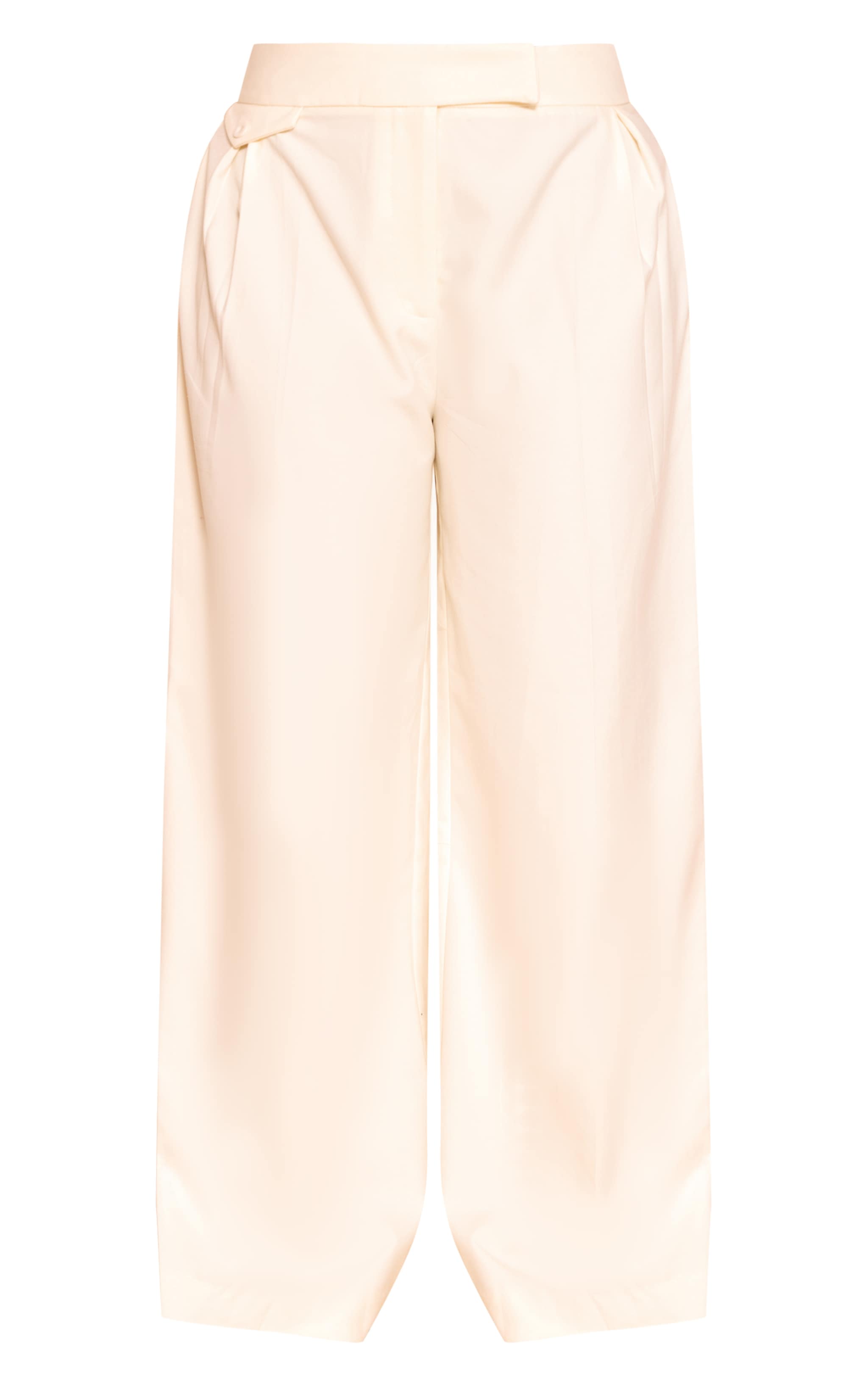 Shape Pantalon de tailleur large crème au beurre à plissures image 5