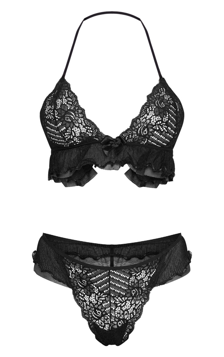 Line black panties lace frill qatar river