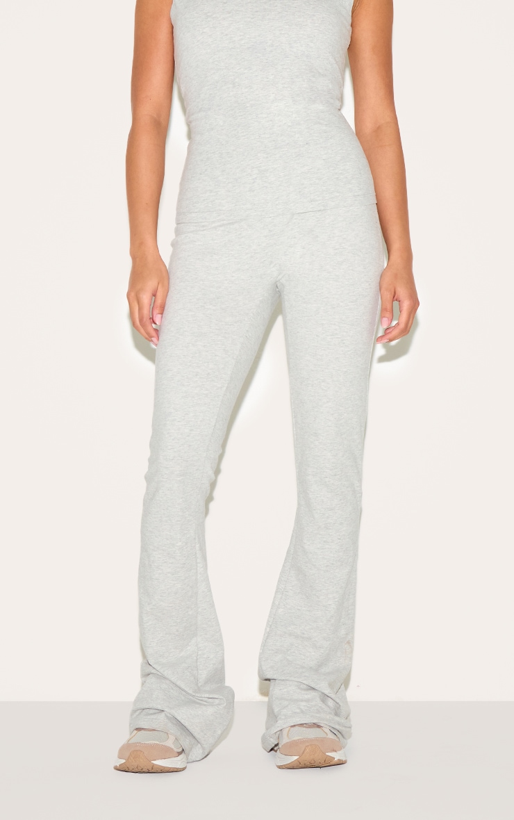Pantalon de Yoga Évasé Taille Haute Sculpt en Molleton Gris Petite image 2
