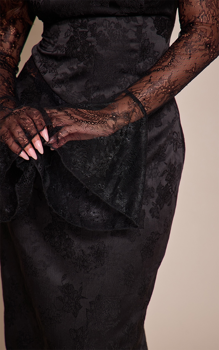 Shape Black Lace Sleeve Corset Top image 4