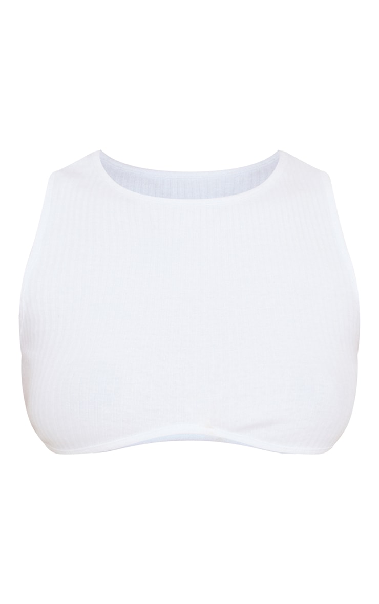 White Rib Underbust Sleeveless Crop Top image 5