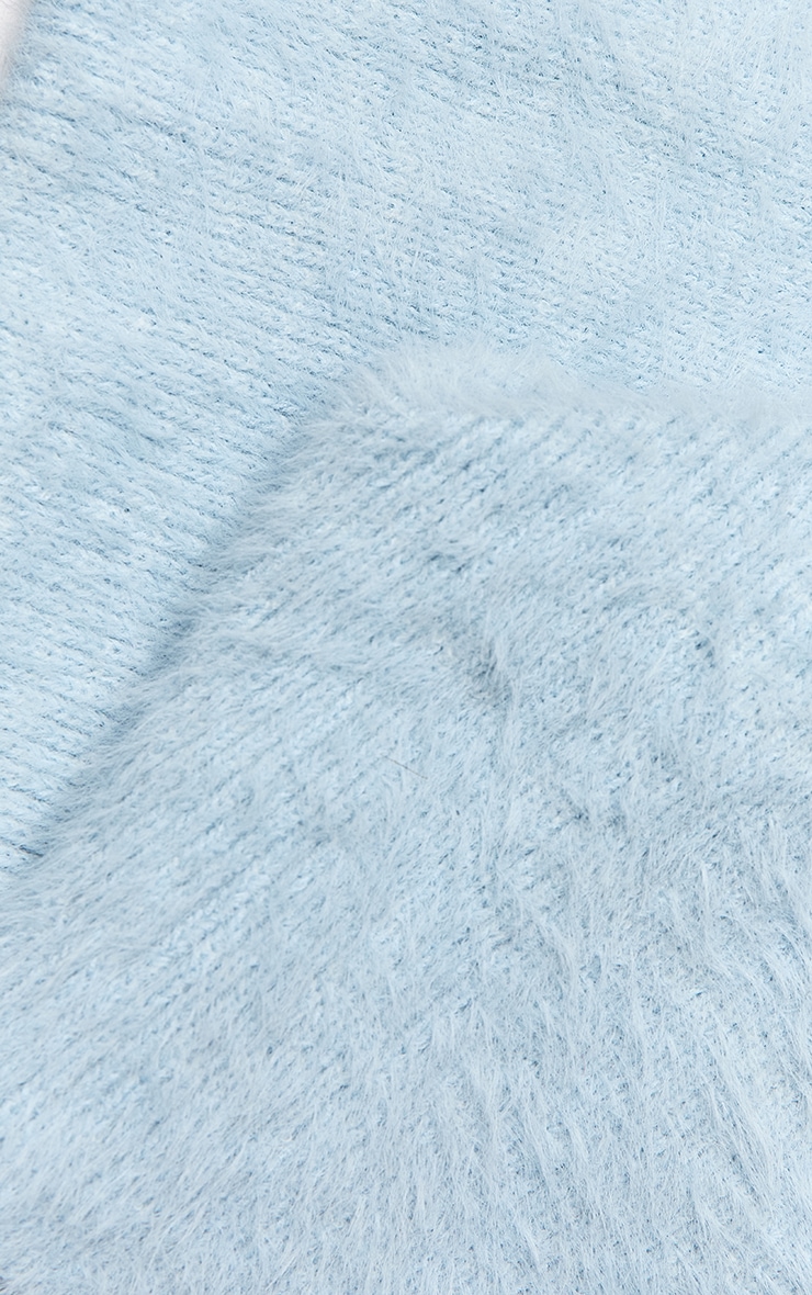 Powder Blue Eyelash Knit Scarf image 3