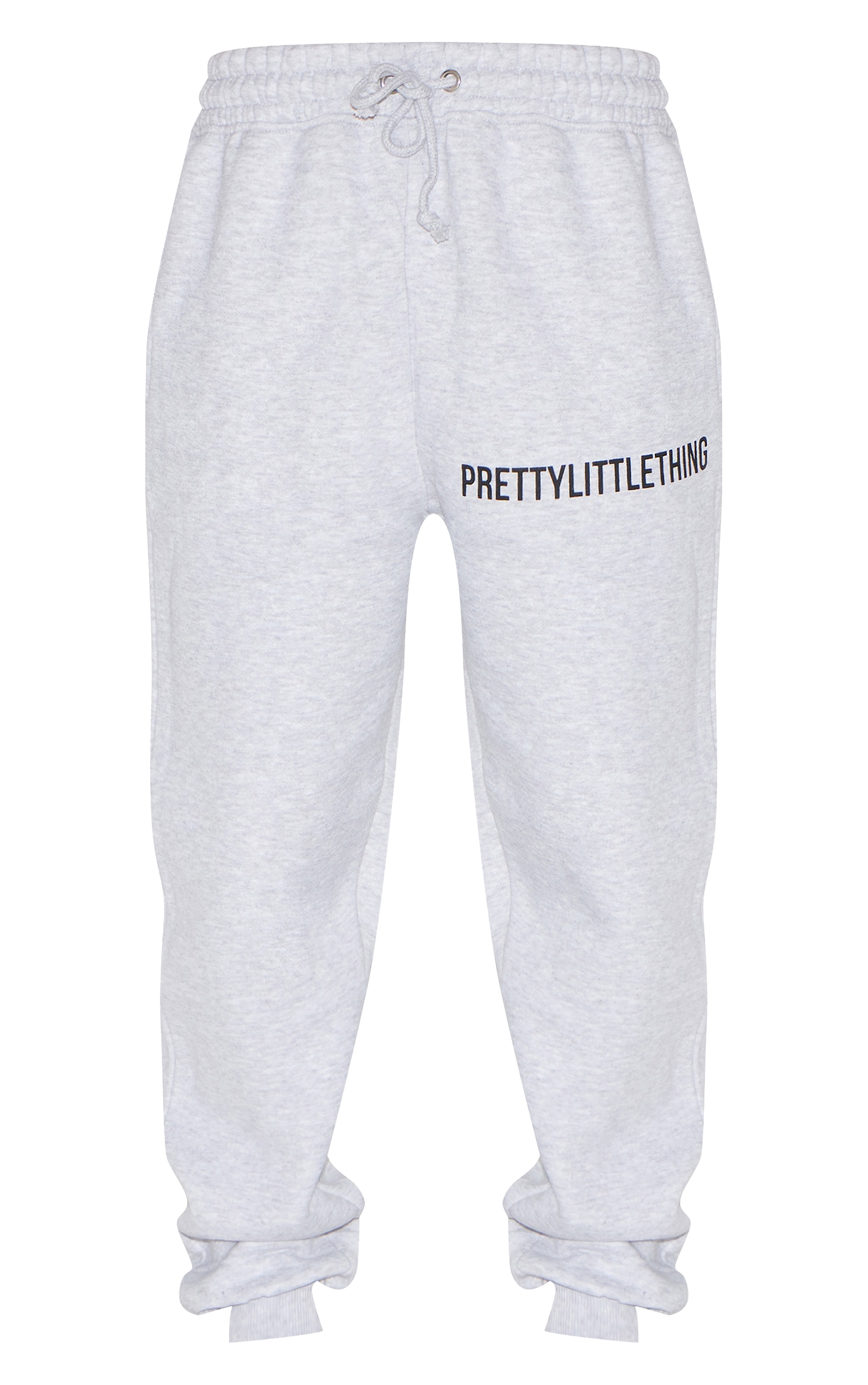 PRETTYLITTLETHING Petite Ash Grey High Waist Cuffed Sweatpants image 5