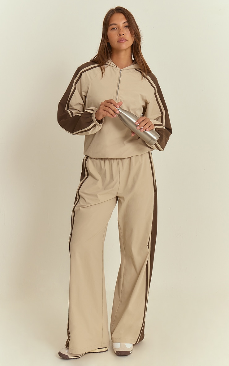 Stone Shell Contrast Stripe Hooded Track Jacket image 3
