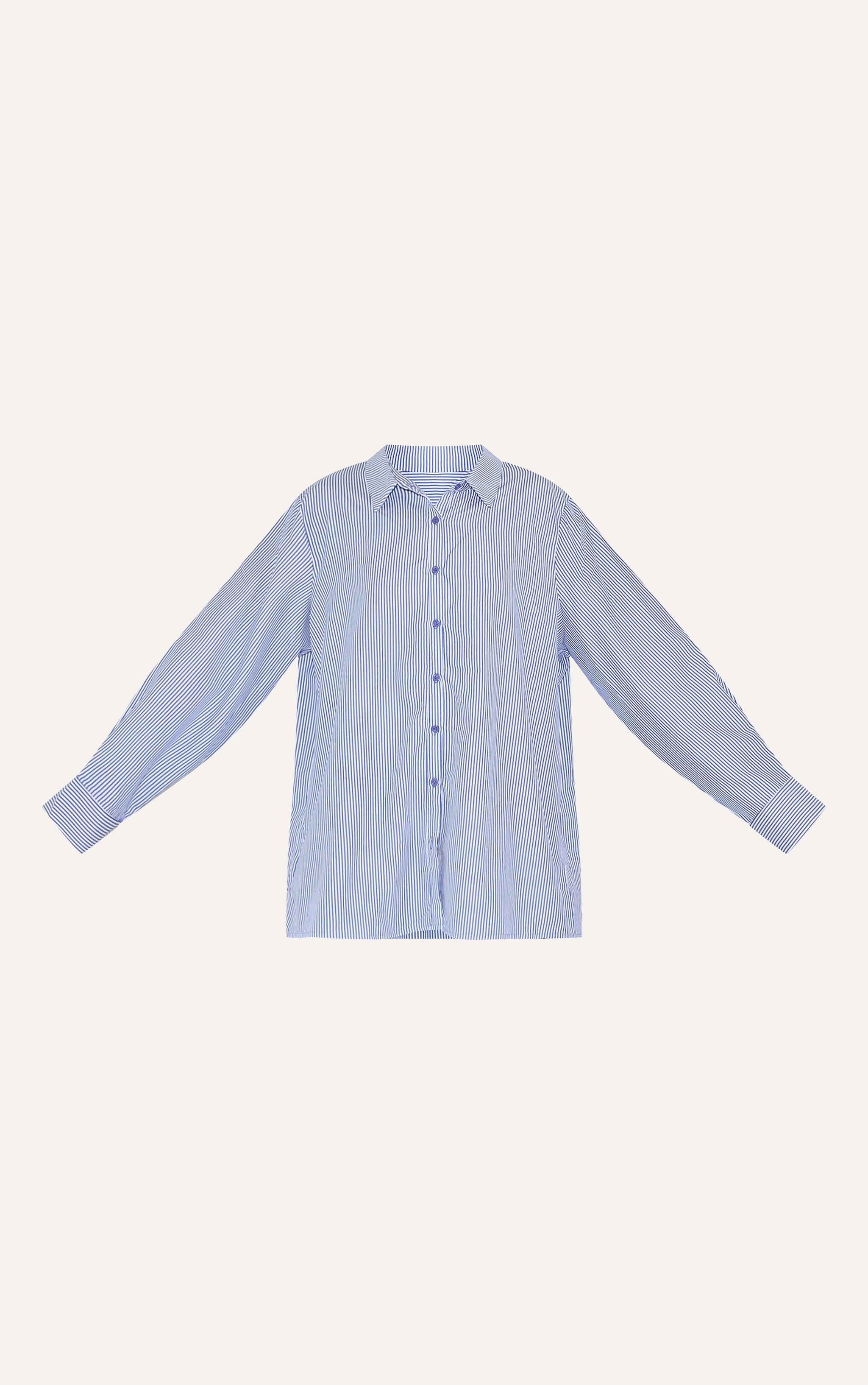 Chemise en coton bleu oversize à rayures image 5