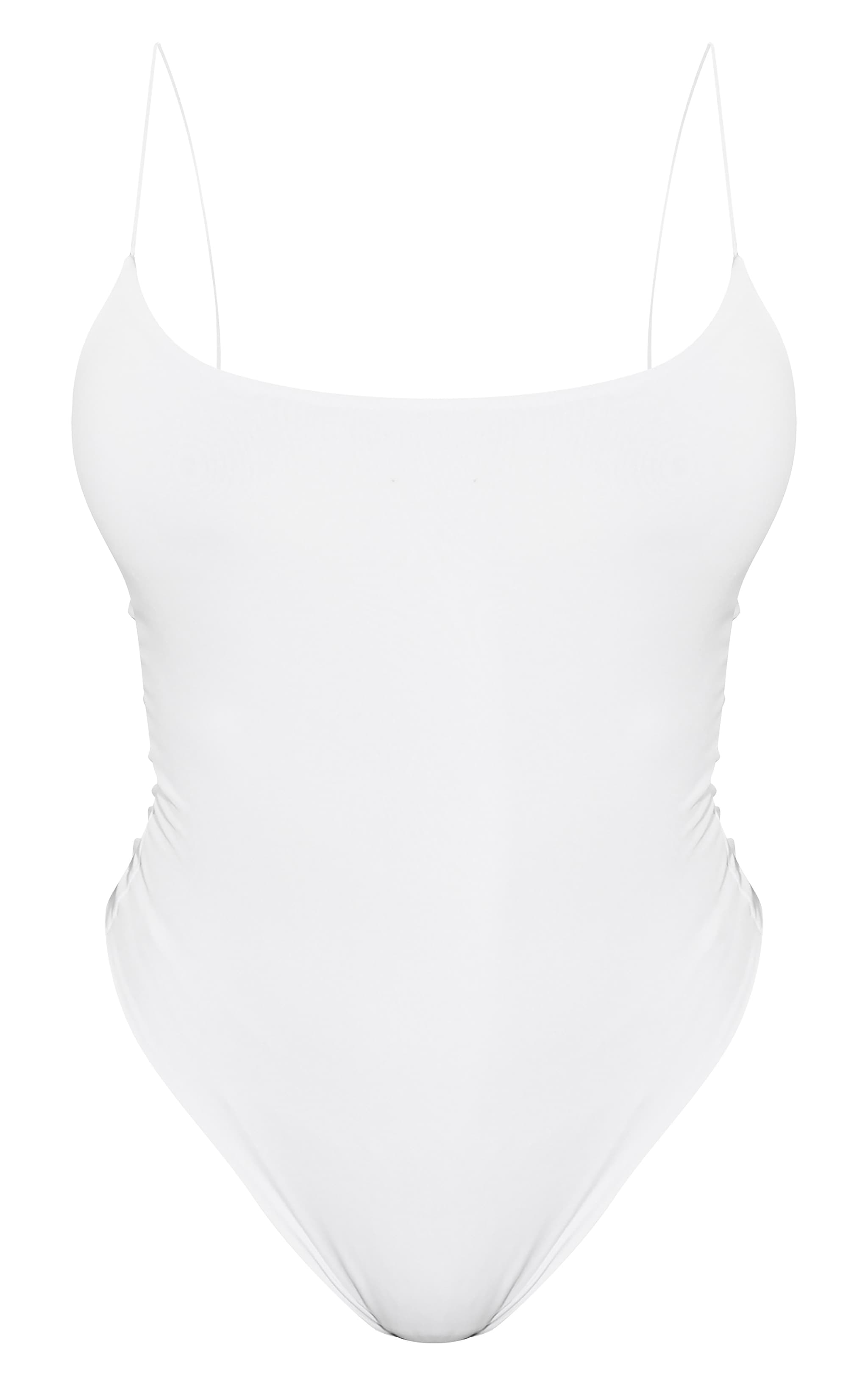 Shape White Slinky Spaghetti Strap Bodysuit image 5