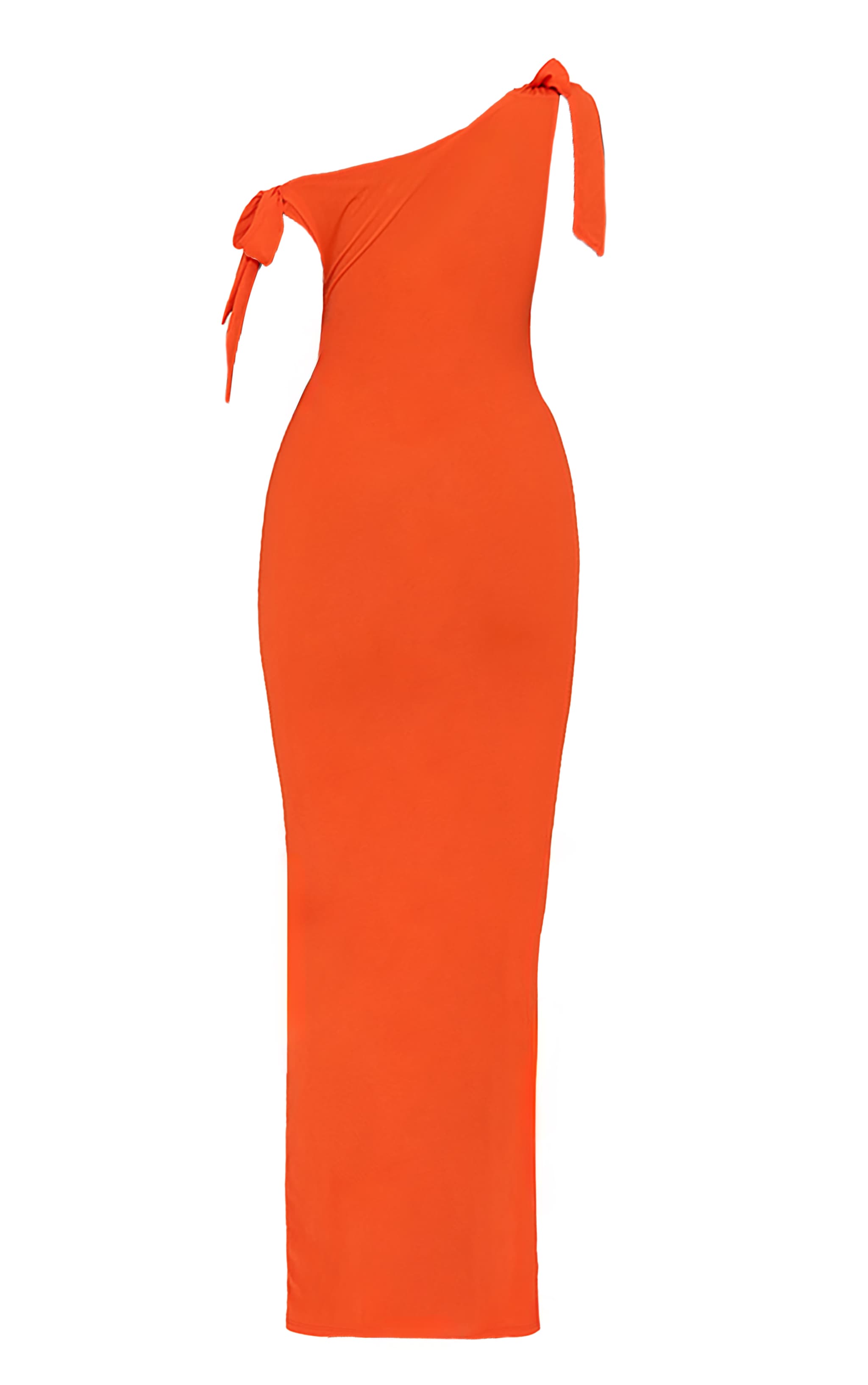 Red Chiffon Asymmetric Tie Detail Maxi Dress image 5