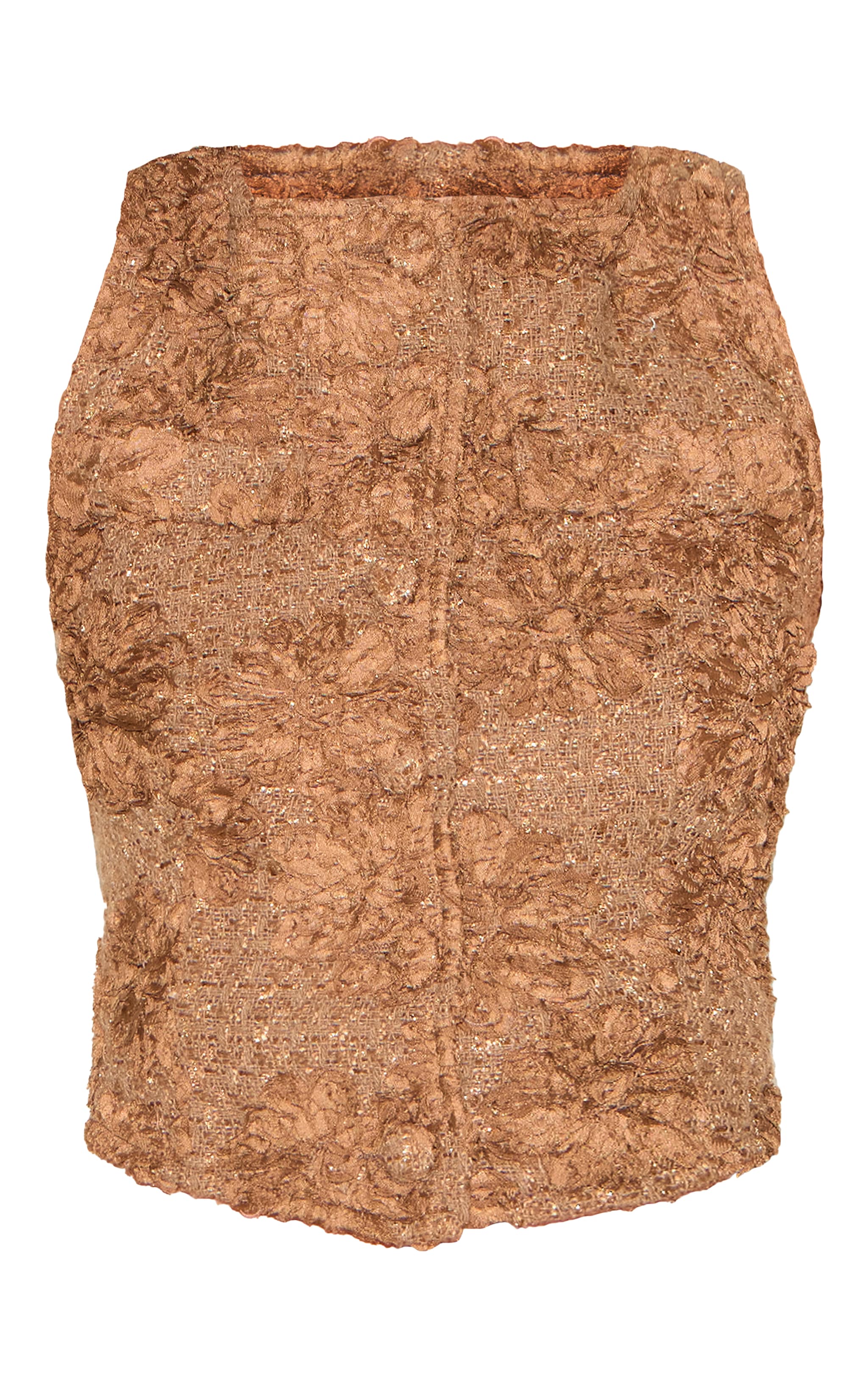 Taupe Floral Boucle Button Up Vest image 5
